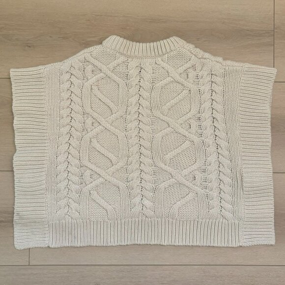 AKNVAS Hales Vest  Cable Knit Sweater Poncho Vest - Picture 4 of 4